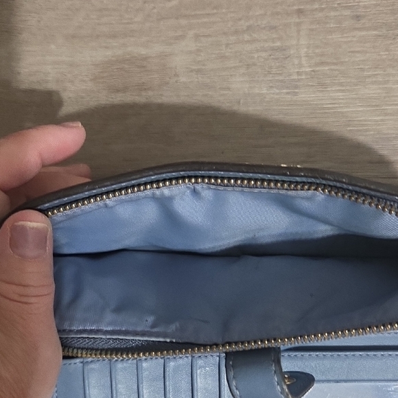 Coach Slate Blue Leather Zip Wallet - Picture 9 of 10